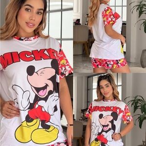 Mickey Mouse Graphic T-Shirt and Shorts Set